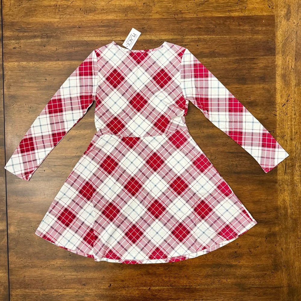 The Children's Place Red Plaid Dress Size M NWT